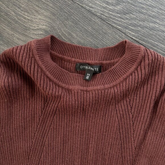 Dynamite Brown / Mocha Sweater Dress Bodycon - Size Small - Picture 2 of 6